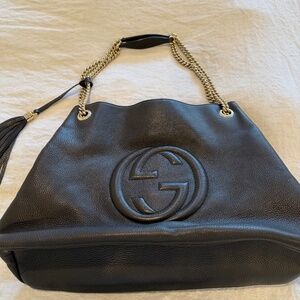 Gucci black leather hobo